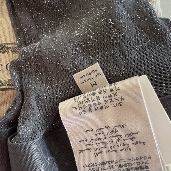 NWT Gucci Knit GG Logo Net Tights in Grey Graphite Shimmer Sz M - Picture 6 of 8